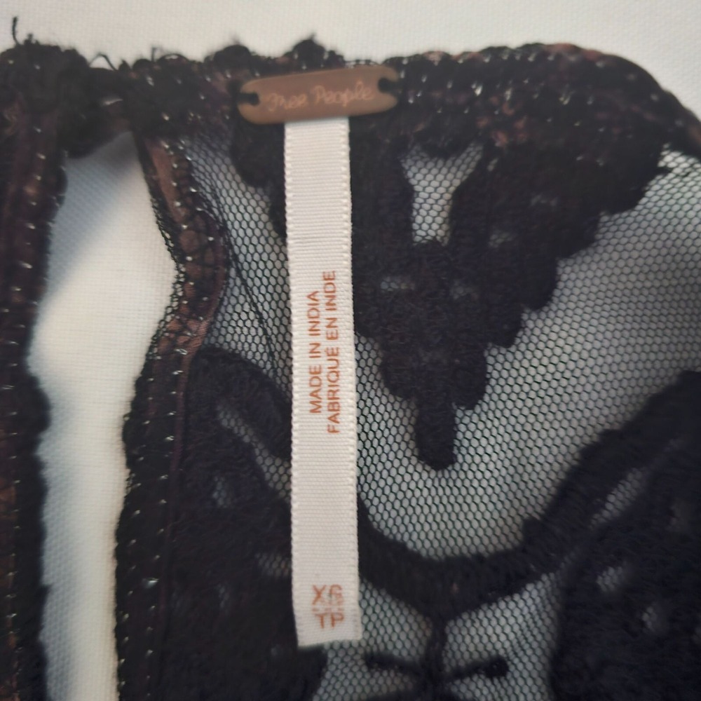 Free People Women's Midnight Garden Combo Sheer Long Sleeve Elsie Dress XS/TP - Picture 10 of 14